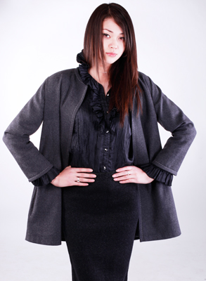 Model wearing the Soft Style Jacket PDF Sewing Pattern 615, downloadable sewing pattern