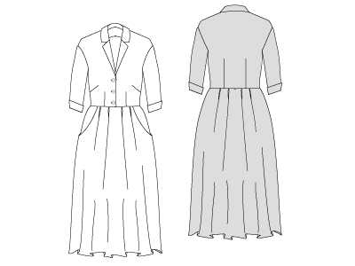 PDF Sewing Pattern Raglan Sleeve Shirtdress by Angela Kane, image link to Pattern Page